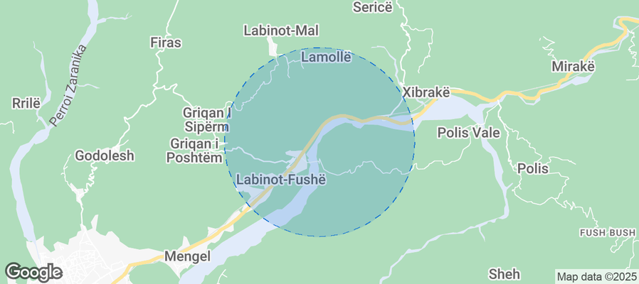 Map of Airbnb listings in Rrethinat