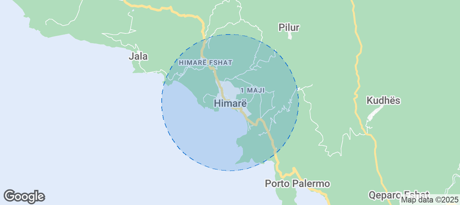 Map of Airbnb listings in Himarë