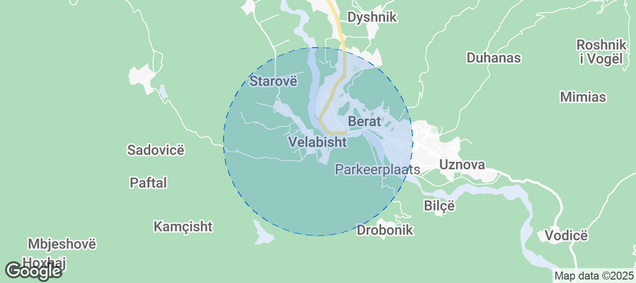 Map of Airbnb listings in Velabisht