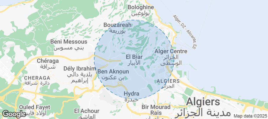 Map of Airbnb listings in El Biar