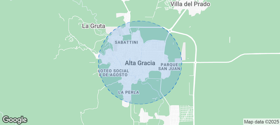 Map of Airbnb listings in Alta Gracia