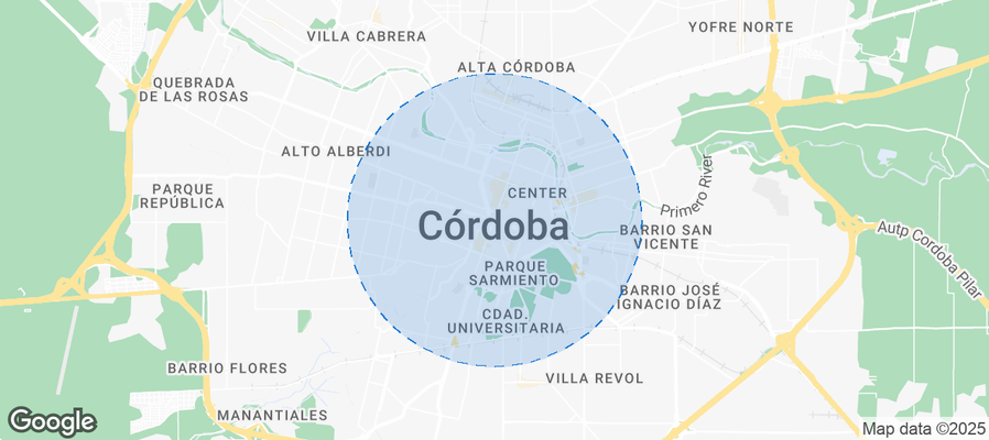 Map of Airbnb listings in Cordoba