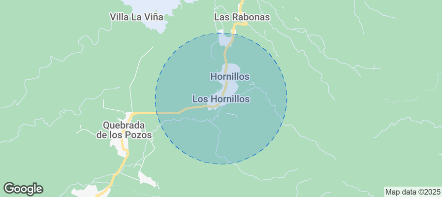 Map of Airbnb listings in Los Hornillos