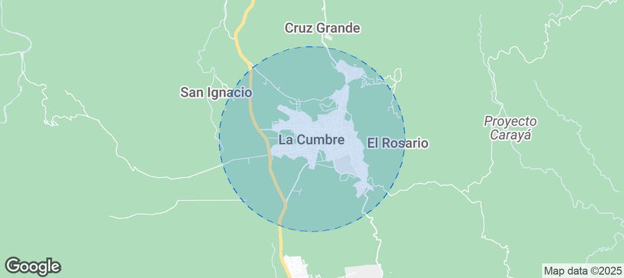 Map of Airbnb listings in Municipio de La Cumbre