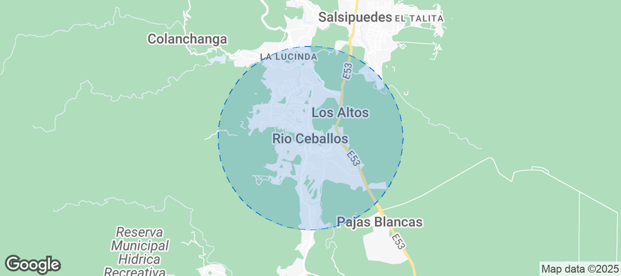 Map of Airbnb listings in Río Ceballos