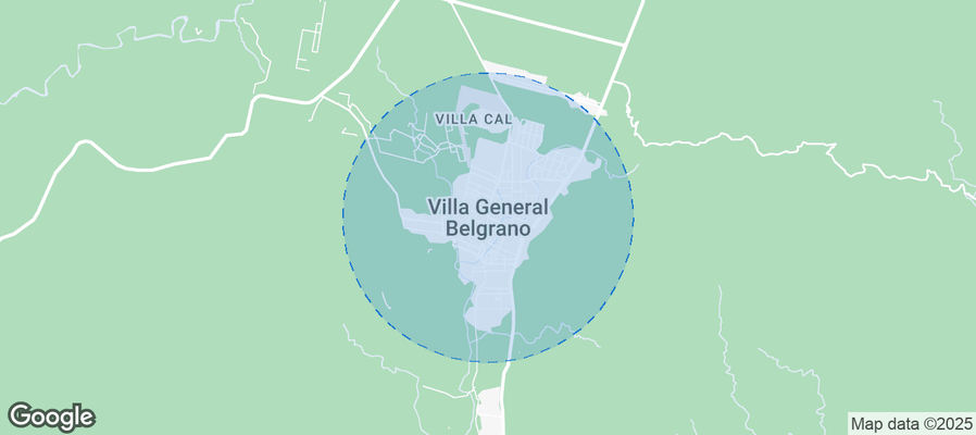 Map of Airbnb listings in Villa General Belgrano