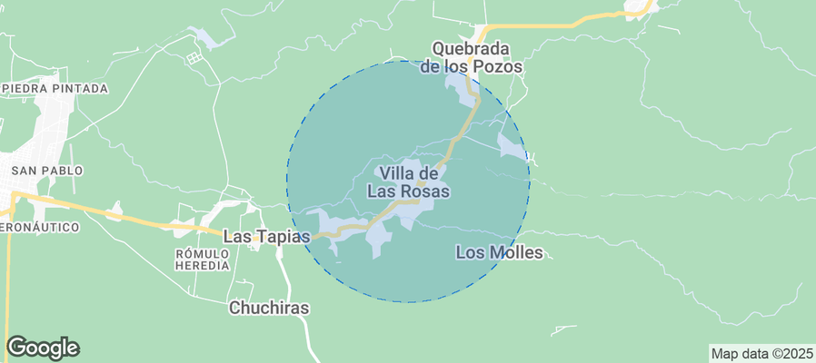 Map of Airbnb listings in Villa Las Rosas