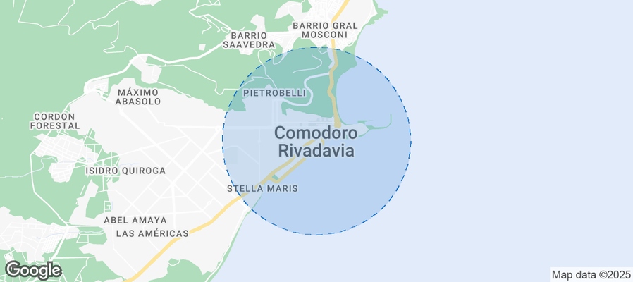 Map of Airbnb listings in Comodoro Rivadavia