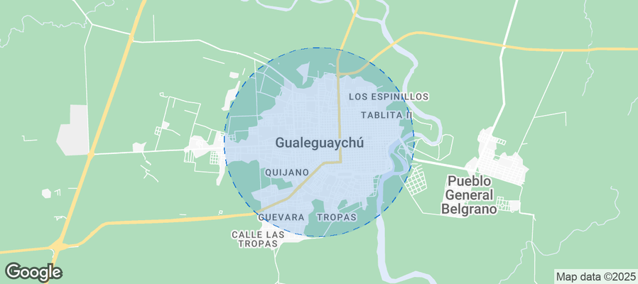 Map of Airbnb listings in Gualeguaychu