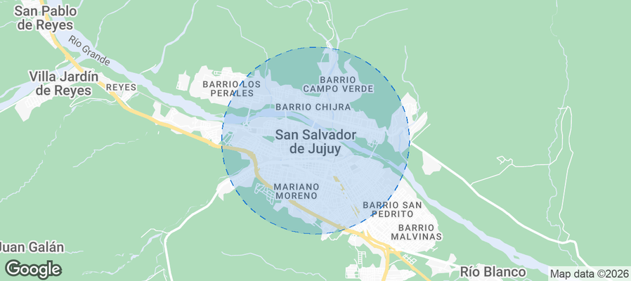 Map of Airbnb listings in San Salvador de Jujuy