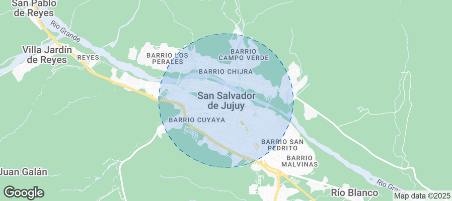 Map of Airbnb listings in Municipio de San Salvador de Jujuy
