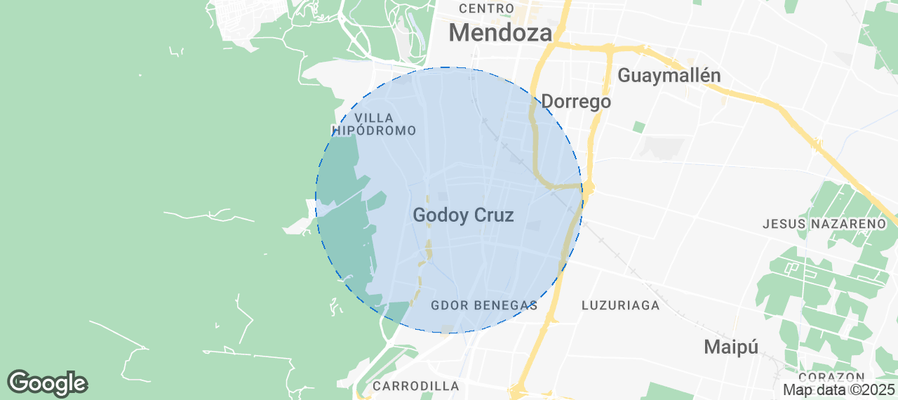 Map of Airbnb listings in Distrito Ciudad de Godoy Cruz