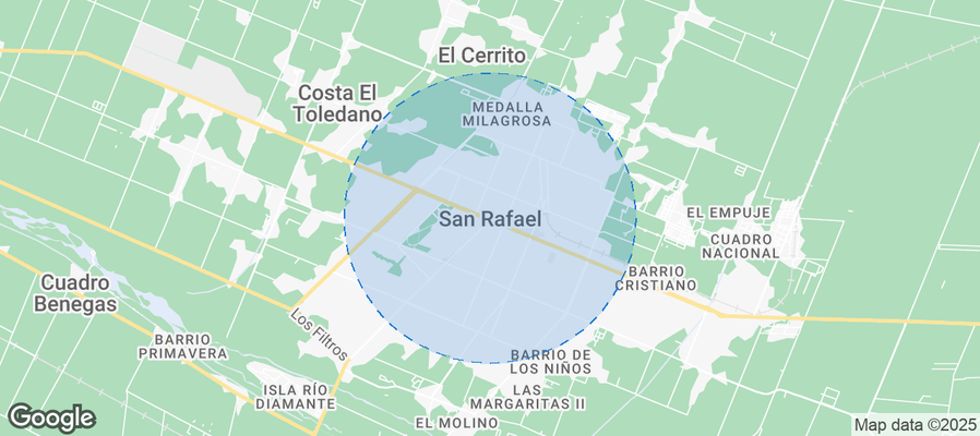 Map of Airbnb listings in Distrito Ciudad de San Rafael