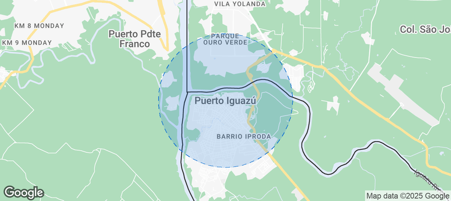Map of Airbnb listings in Puerto Iguazú