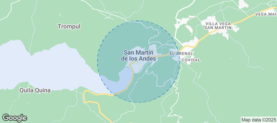 Map of Airbnb listings in San Martín de los Andes