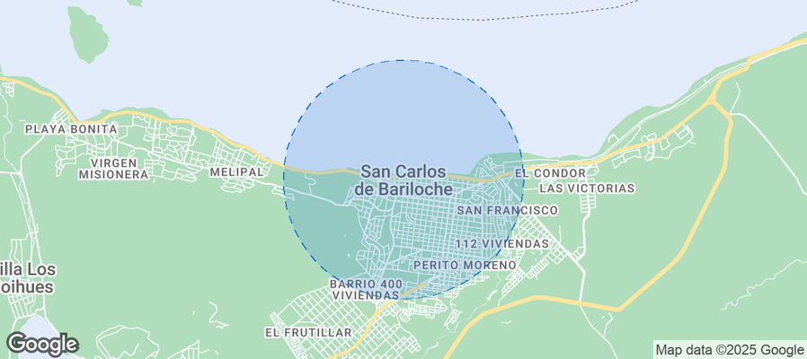 Map of Airbnb listings in Municipio de San Carlos de Bariloche