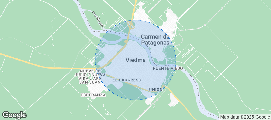 Map of Airbnb listings in Municipio de Viedma