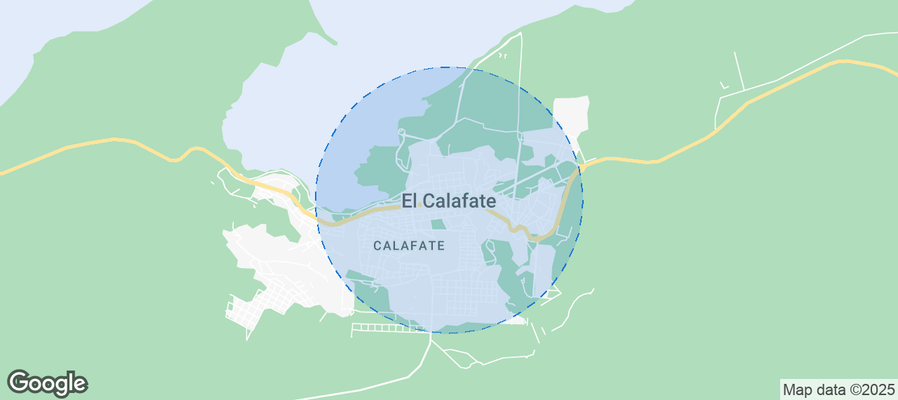 Map of Airbnb listings in El Calafate