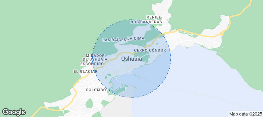 Map of Airbnb listings in Ushuaia