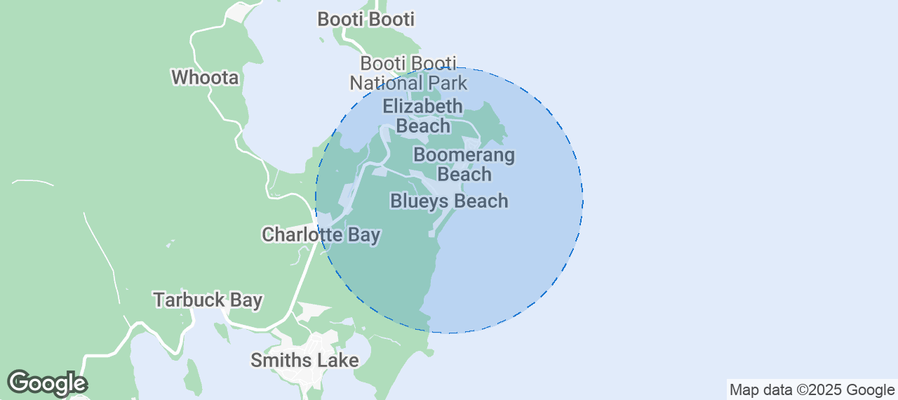 Map of Airbnb listings in Blueys Beach