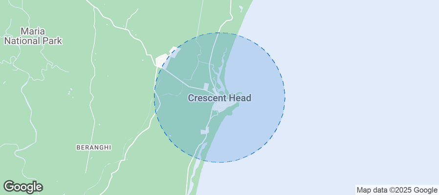 Map of Airbnb listings in Crescent Head