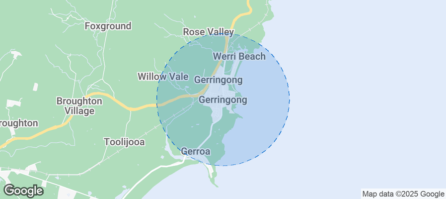Map of Airbnb listings in Gerringong