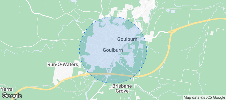 Map of Airbnb listings in Goulburn