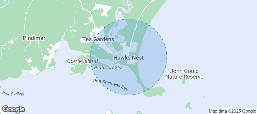 Map of Airbnb listings in Hawks Nest