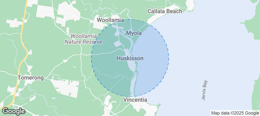 Map of Airbnb listings in Huskisson