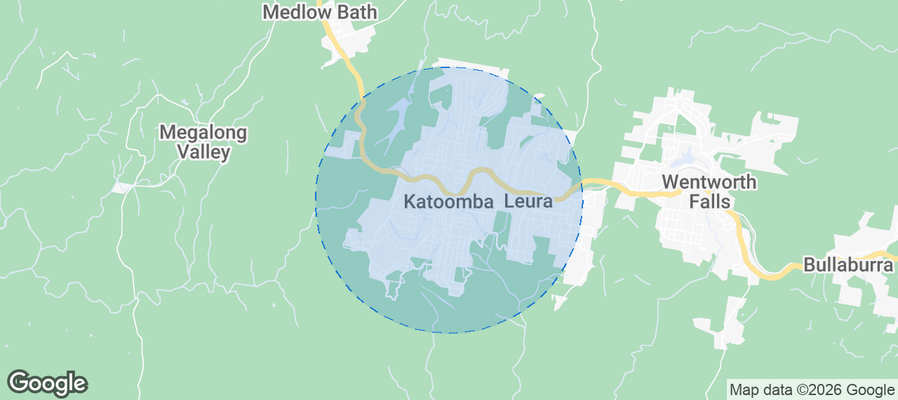 Map of Airbnb listings in Katoomba