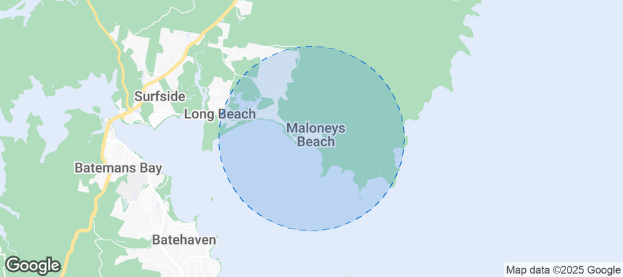 Map of Airbnb listings in Maloneys Beach
