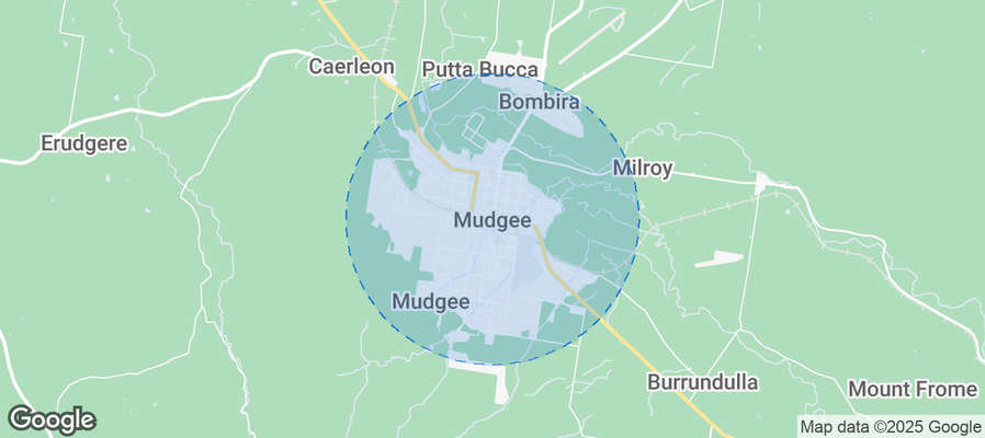 Map of Airbnb listings in Mudgee