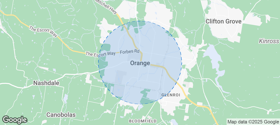 Map of Airbnb listings in Orange