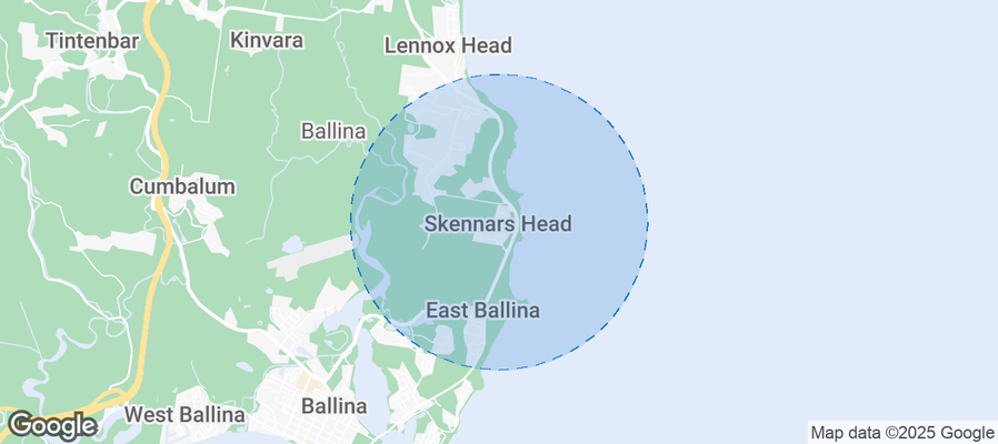 Map of Airbnb listings in Skennars Head