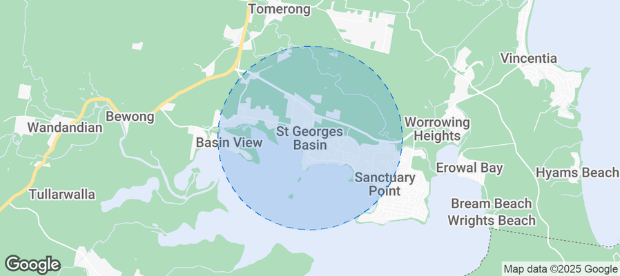 Map of Airbnb listings in St Georges Basin