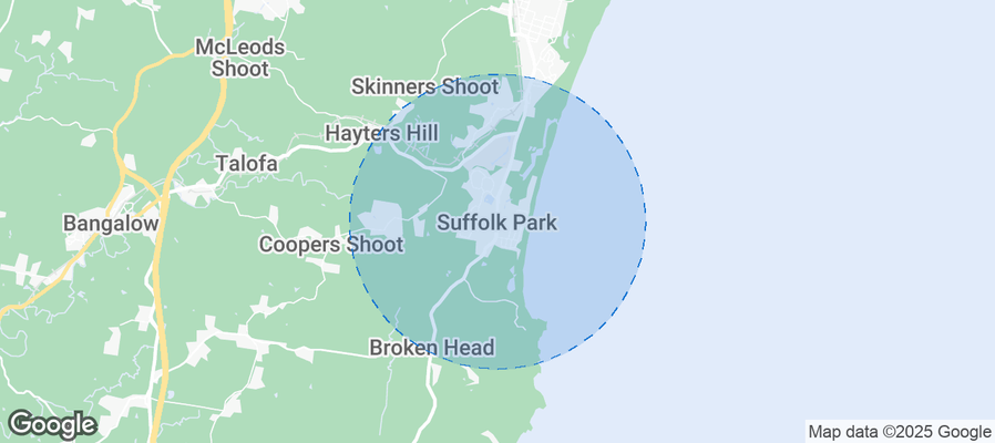 Map of Airbnb listings in Suffolk Park