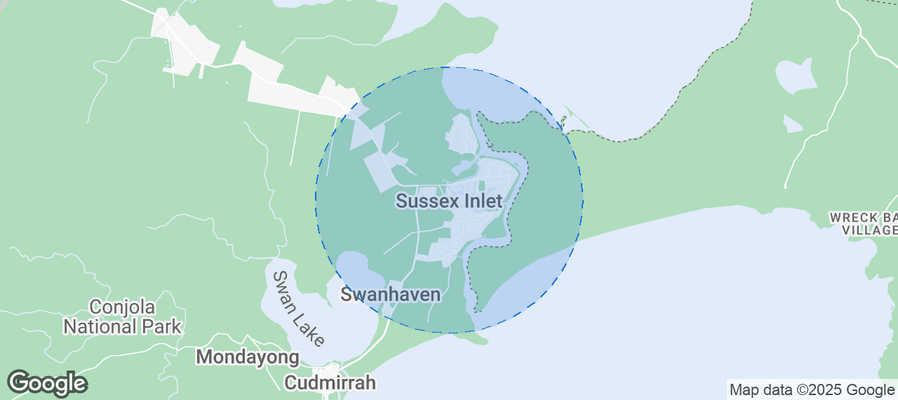 Map of Airbnb listings in Sussex Inlet