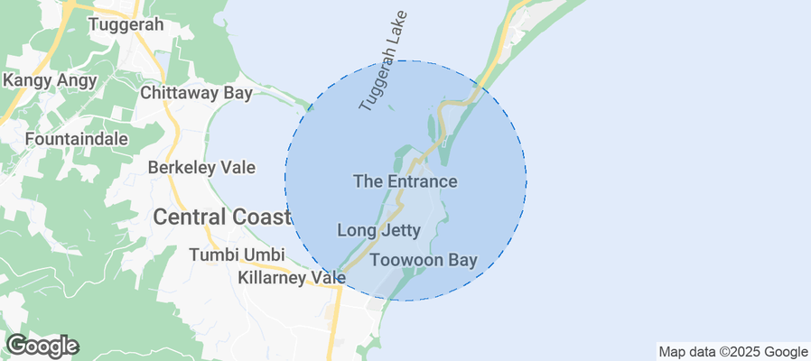 Map of Airbnb listings in The Entrance