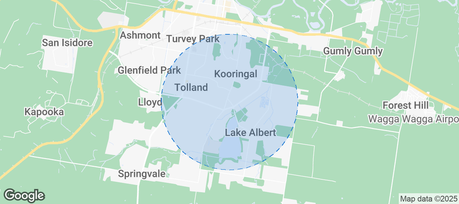 Map of Airbnb listings in Wagga Wagga City Council
