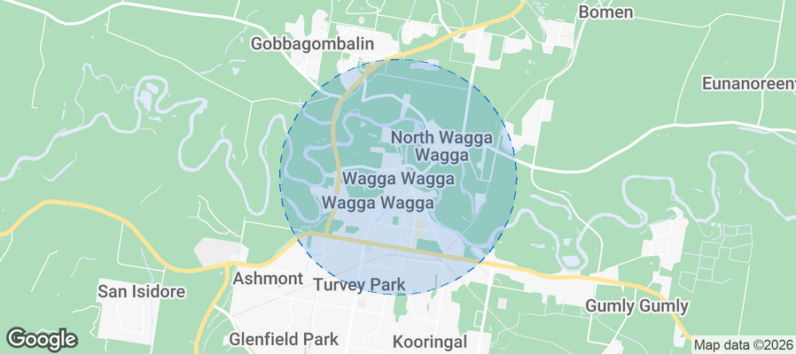 Map of Airbnb listings in Wagga Wagga