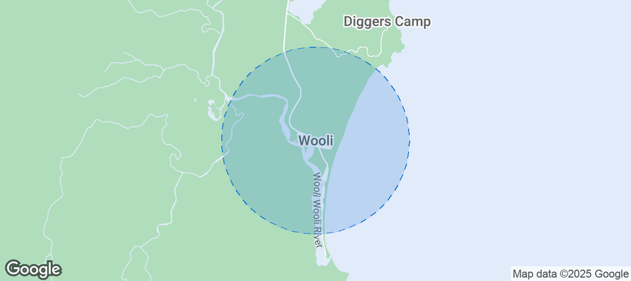 Map of Airbnb listings in Wooli