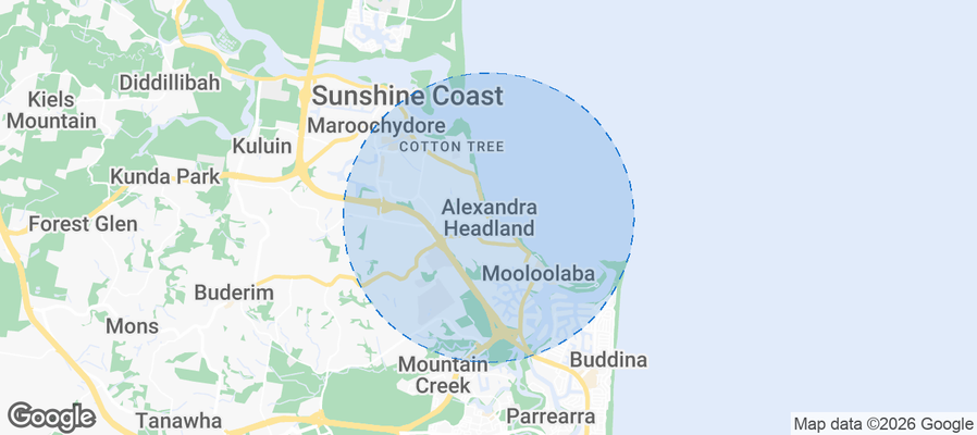 Map of Airbnb listings in Alexandra Headland