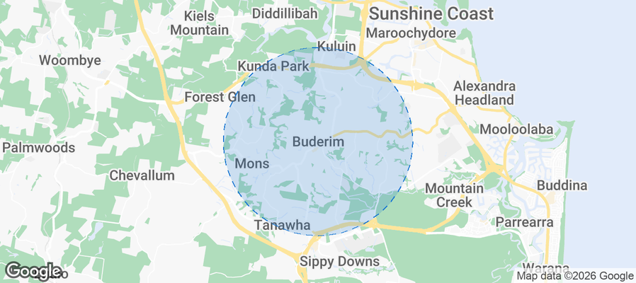 Buderim Airbnb map