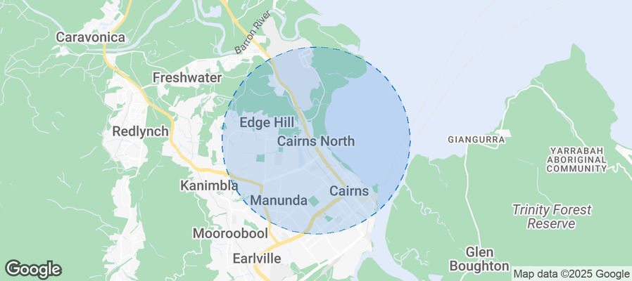 Map of Airbnb listings in Cairns North