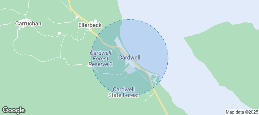 Cardwell Airbnb map