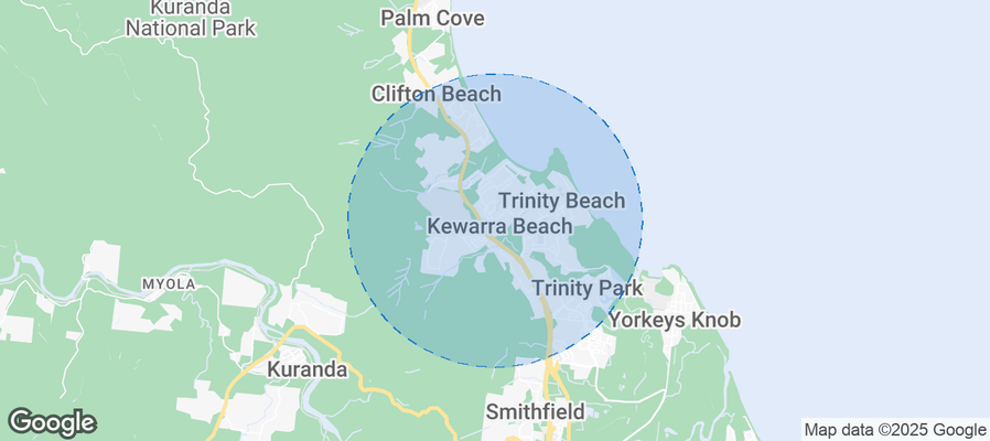 Map of Airbnb listings in Kewarra Beach