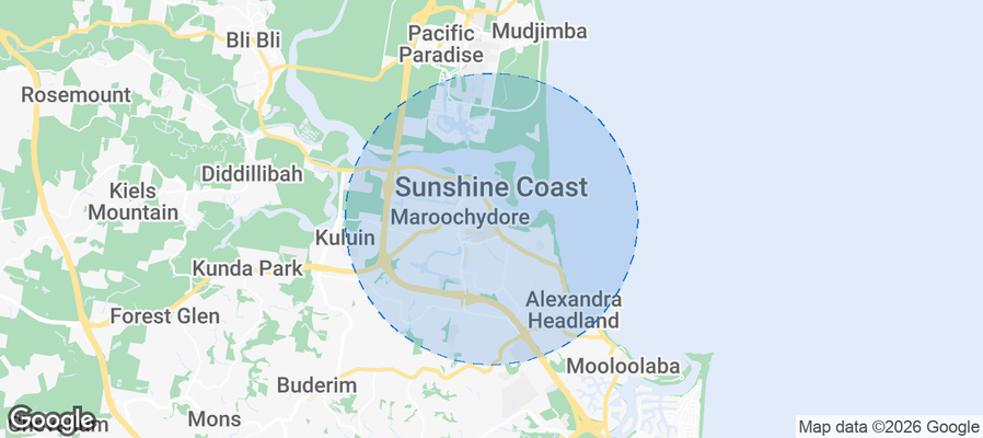 Map of Airbnb listings in Sunshine Coast