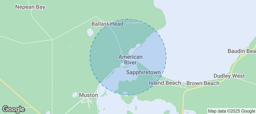 Map of Airbnb listings in American River