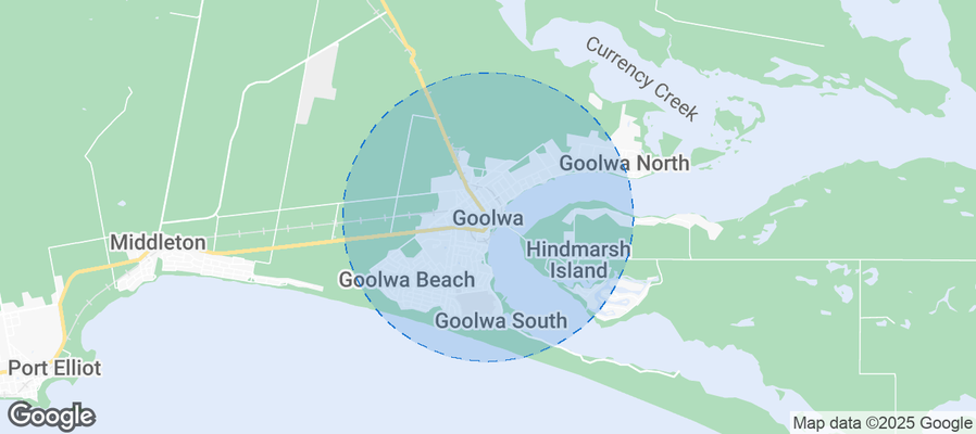 Map of Airbnb listings in Goolwa