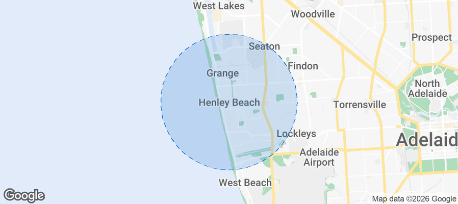 Map of Airbnb listings in Henley Beach